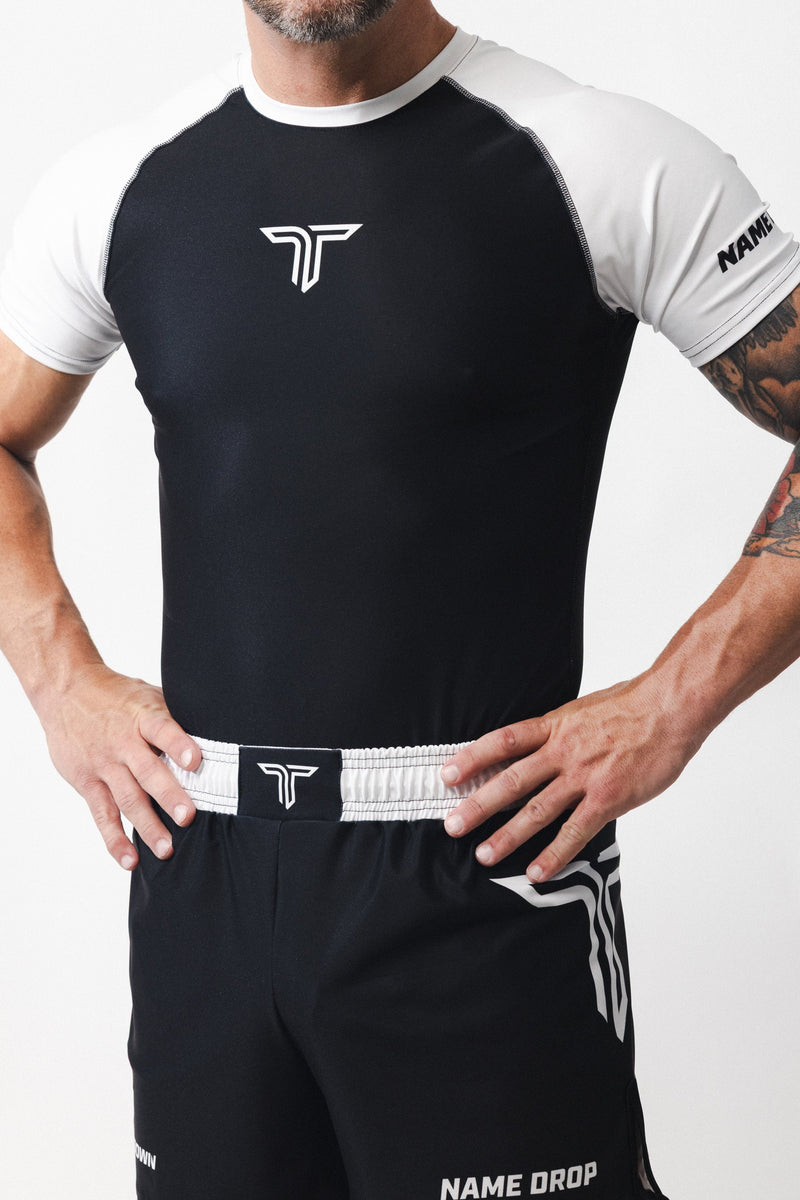 Ranked Jiu Jitsu Short-Sleeve Rashguard - White