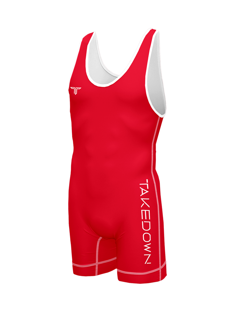 Youth Red Essential Wrestling Singlet